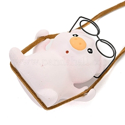 Cute Gesso Swinging Pig Pendant Decorations&nbsp;LS-HJEW-A008-01C