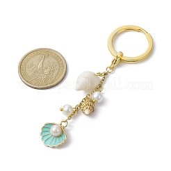 Alloy Enamel & Spiral Shell Pendant Keychains&nbsp;KEYC-JKC00681-01