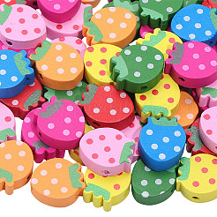 60Pcs Printed Natural Wood Beads&nbsp;WOOD-PA0001-92