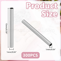 300Pcs 304 Stainless Steel Tube Beads&nbsp;STAS-HY0001-82