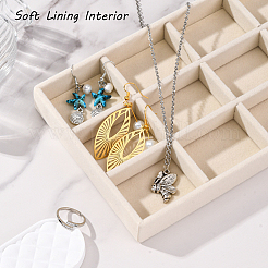 12 Grids Rectangle Wood Covered with Velvet Jewelry Trinket Display Trays&nbsp;AJEW-WH20054-062F-01