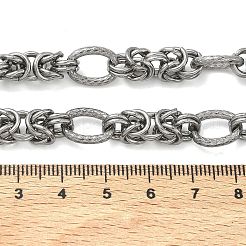9.5MM 304 Stainless Steel Byzantine Chain Necklaces for Women Men&nbsp;NJEW-Z115-04P