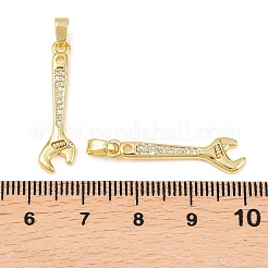 Brass Micro Pave Clear Cubic Zirconia Pendants&nbsp;KK-G549-16C-G
