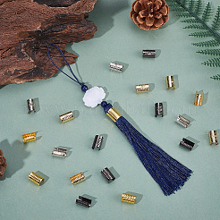400Pcs 4 Colors Iron Folding Crimp Ends&nbsp;IFIN-GA0001-70