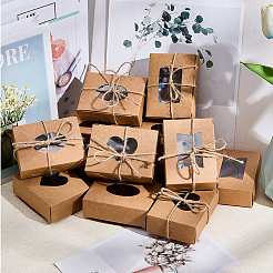 40Pcs 4 Styles Rectangle Kraft Paper Visible Window Jewelry Gift Boxes&nbsp;CON-BBC0001-15