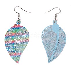 Spray Painted Stainless Steel Leaf Dangle Earrings&nbsp;EJEW-I256-10P