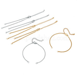 6Pcs 2 Colors 2.5MM 304 Stainless Steel Curb Chain Bracelet Making&nbsp;AJEW-TADJ00006