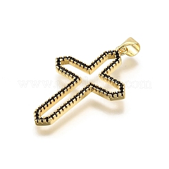 Brass Micro Pave Cubic Zirconia Pendants&nbsp;KK-K401-23G