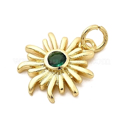 Sun Brass Micro Pave Cubic Zirconia Pendants&nbsp;X-KK-C134-11G-02