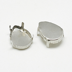Non-Tarnish 201 Stainless Steel Sew on Prong Settings&nbsp;STAS-T032-02-18x25mm