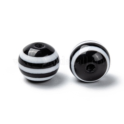 Round Striped Resin Beads&nbsp;RESI-R158-10mm-11