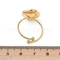Real 18K Gold Plated 304 Stainless Steel Cuff Ring Components&nbsp;STAS-A191-12A-G