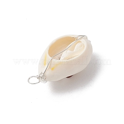 7Pcs 7 Styles Natural Stone & Natural Cowrie Shell Pendants&nbsp;PALLOY-JF03449
