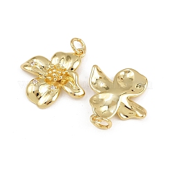 Brass Micro Pave Cubic Zirconia Pendants&nbsp;KK-A269-49G