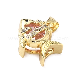 Brass Micro Pave Cubic Zirconia Pendants&nbsp;KK-F930-16G-01