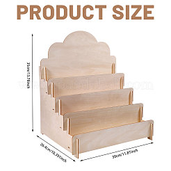 4-Tier Wood Greeting Card Display Riser Stands&nbsp;ODIS-WH0043-229