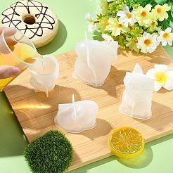 4 Pcs 4 Styles 3D Rabbit Candle Silicone Molds&nbsp;ST-CJ0043-047