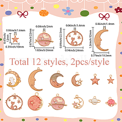24Pcs 12 Styles Alloy Enamel Charms&nbsp;ENAM-BM0001-49