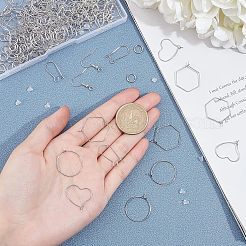 720Pcs 7 Style 304 Stainless Steel Hoop Earring Findings&nbsp;STAS-UN0024-36