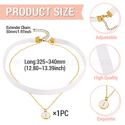 Alloy Enamel Letter Pendant Single Face White Velvet Ribbon & Brass Chain Double Layered Choker Necklaces&nbsp;NJEW-TAC0035