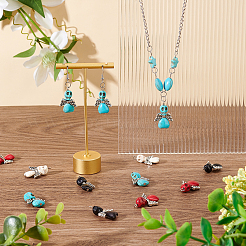 40Pcs 4 Colors Halloween Dyed Synthetic Turquoise Pendants&nbsp;G-DC0001-07