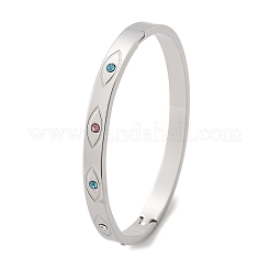 Eye 304 Stainless Steel Rhinestone Bangles for Women&nbsp;BJEW-Z092-09P