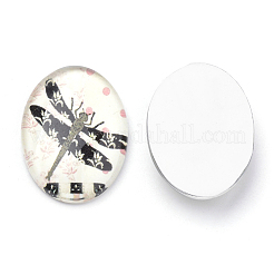 Flatback Glass Cabochons&nbsp;X-GGLA-S034-25x18-007
