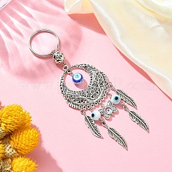 Handmade Lampwork Evil Eye Pendant Keychain&nbsp;KEYC-JKC00535-03
