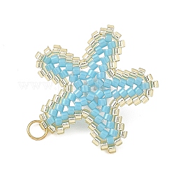MIYUKI Glass Seed Beaded & Shell Pearl Pendants&nbsp;PALLOY-MZ01378-02
