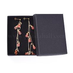 Natural Mixed Gemstone Dangle Stud Earrings&nbsp;EJEW-JE04022
