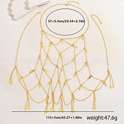 Elegant Iron Geometric Leaf Tassel Chest Body Chain&nbsp;NN0780