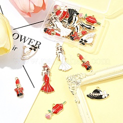 24Pcs 6 Styles Alloy Enamel Pendants&nbsp;ENAM-FS0002-70
