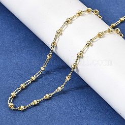 Brass Wavy Oval Link Necklaces for Women&nbsp;NJEW-F366-03B