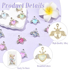 20Pcs 2 Colors UV Plating Alloy Mixed Color Glass Rhinestone Pendants&nbsp;FIND-YW0011-17