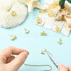 9Pcs 3 Styles Helm & Ship Charms Brass Pendants&nbsp;KK-CJ0005-75
