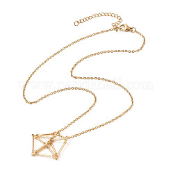 Brass Macrame Pouch Empty Stone Holder for Pendant Necklaces Making&nbsp;NJEW-JN04445-01