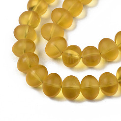 Transparent Frosted Glass Beads Strands&nbsp;X-FGLA-S001-03