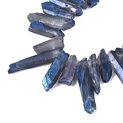 Spray Painted Electroplate Natural Quartz Crystal Points Beads Strands&nbsp;G-Q610-02A
