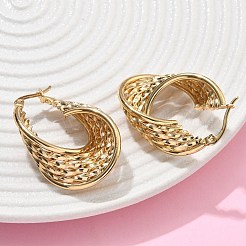 Multilayer Twist 201 Stainless Steel Hoop Earrings&nbsp;EJEW-D354-01G