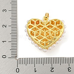 Rack Plating Brass & ABS Plastic Imitation Pearl Pendants&nbsp;KK-N255-03E-G-RS