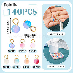 140Pcs 7 Colors Baking Paint Imitation Jade Glass Charms&nbsp;PALLOY-TAC0286