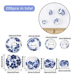 200Pcs 4 Styles Handmade Porcelain Beads&nbsp;PORC-CA0001-13