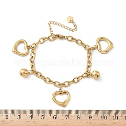 304 Stainless Steel Charm Bracelets for Women&nbsp;BJEW-G750-02B-G