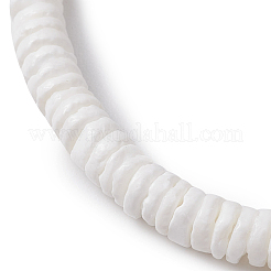 Disc Natural Shell Beaded Stretch Bracelets for Women&nbsp;BJEW-JB10312-01