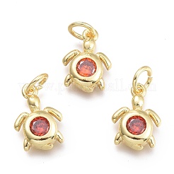 Brass Micro Pave Cubic Zirconia Pendants&nbsp;KK-P187-12-G