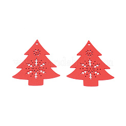 Christmas Theme Spray Painted Wood Big Pendants&nbsp;WOOD-N005-85B