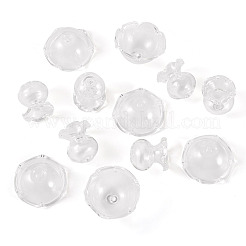6 Sets Transparent Glass Bead Caps&nbsp;GLAA-BY0001-07B
