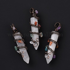 Natural & Synthetic Gemstone Pointed Big Pendants&nbsp;G-H274-05R