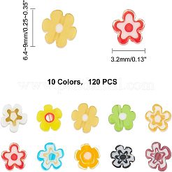 120Pcs 10 Colors Handmade Millefiori Glass Beads&nbsp;LAMP-FH0001-01