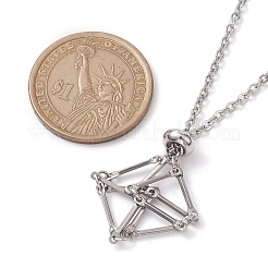 201 Crystal Stone Cage Pendant Necklaces&nbsp;NJEW-JN04765-01